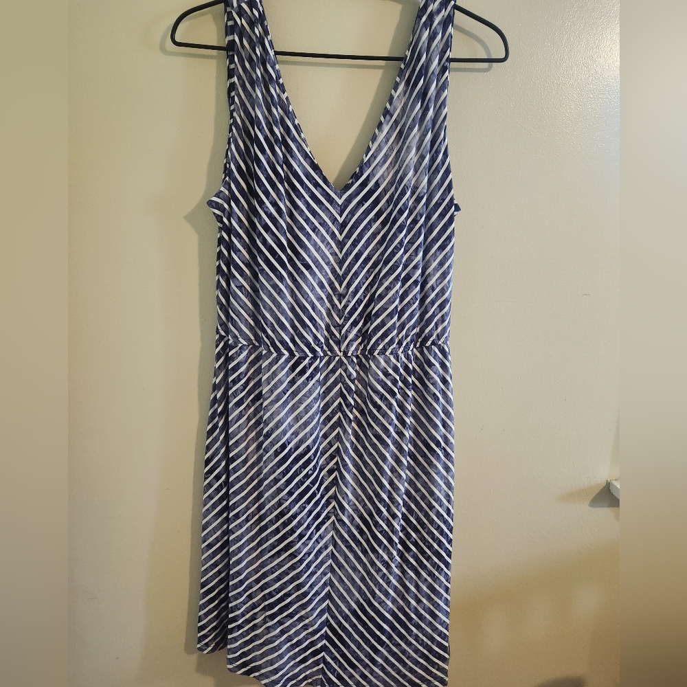 Alyx Blue and White V-Neck Sundress